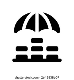 insurance glyph icon. Strong and solid vector icon for websites, mobile interfaces, presentations, and visual branding. High quality and easy to edit.