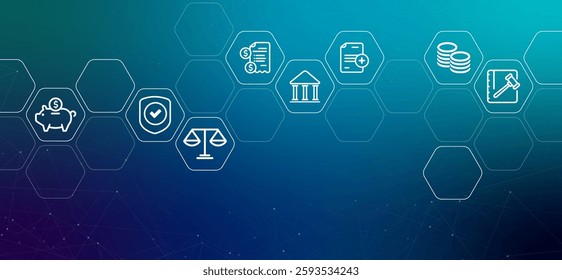 Insurance gradient header incident health protection coverage emergency coverage healthcare underwriting health life plan treatment policy terms risk protection icon design illustration