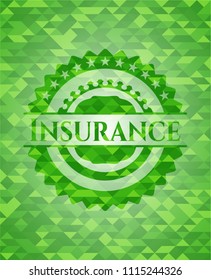 Insurance green mosaic emblem