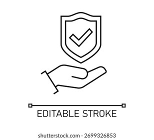 Insurance hand icon Editable Stroke