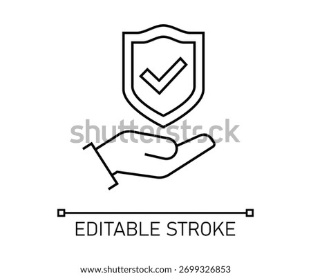 Insurance hand icon Editable Stroke