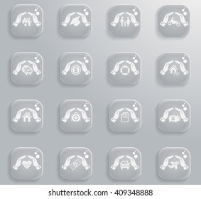 insurance hand web icons for user interface design