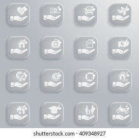 insurance hand web icons for user interface design