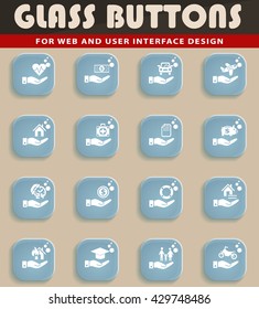 insurance hand web icons for user interface design