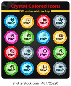 insurance hand web icons for user interface design