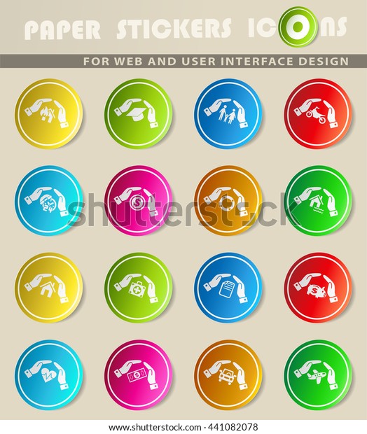 insurance hand\
web icons for user interface\
design