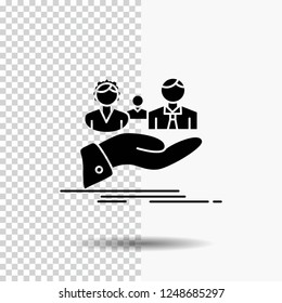 insurance, health, family, life, hand Glyph Icon on Transparent Background. Black Icon