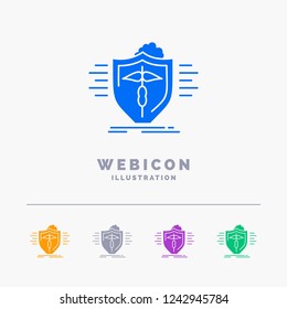 insurance, health, medical, protection, safe 5 Color Glyph Web Icon Template isolated on white. Vector illustration