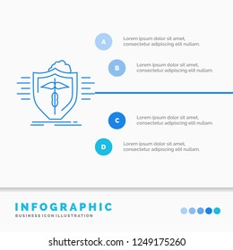 insurance, health, medical, protection, safe Infographics Template for Website and Presentation. Line Blue icon infographic style vector illustration