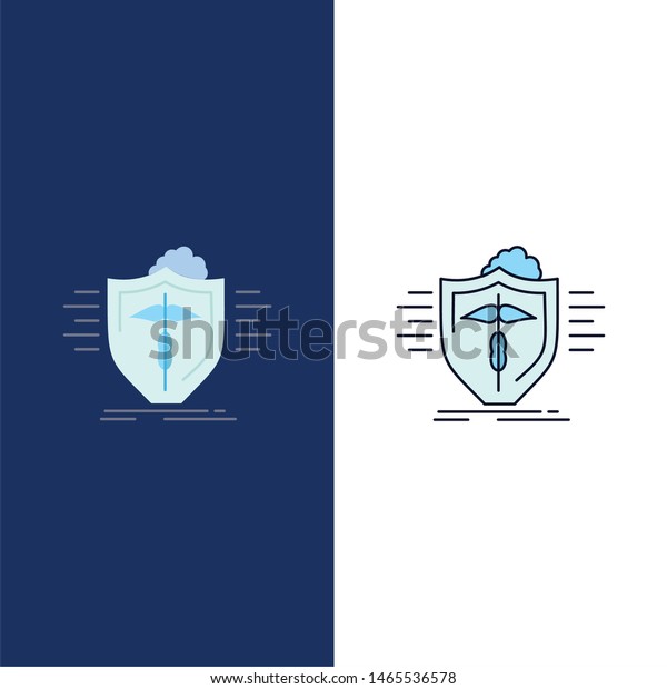 insurance, health, medical,\
protection, safe Flat Color Icon Vector. Vector Icon Template\
background