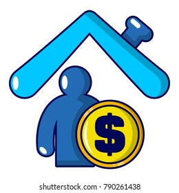 Insurance home icon. Cartoon illustration of insurance home vector icon for web