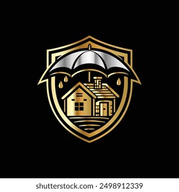Insurance Home Security Shield Icon Logo Design Vector Template. Graphic Design Element