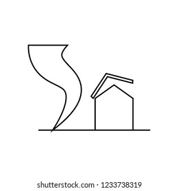 Insurance for home of tornado icon. Insurance for home of tornado linear symbol design from