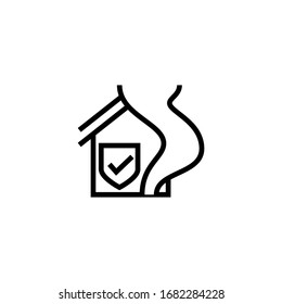 Insurance for home of tornado vector icon in linear, outline icon isolated on white background