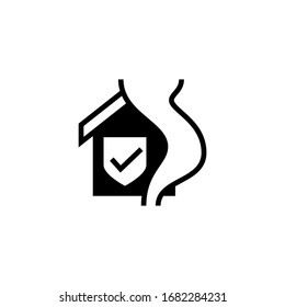 Insurance for home of tornado vector icon in black solid flat design icon isolated on white background