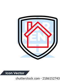 Insurance House Icon Logo Vector Illustration. Shield And Home Symbol Template For Graphic And Web Design Collection