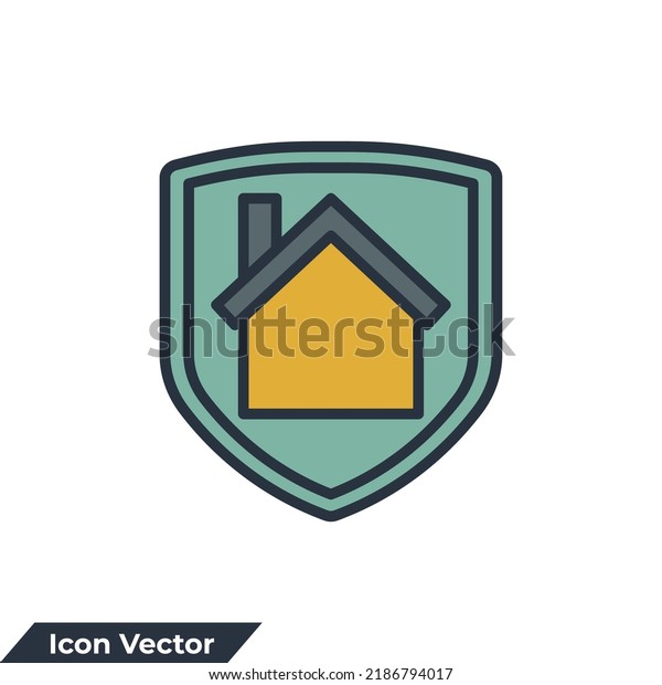 insurance\
house icon logo vector illustration. shield and home symbol\
template for graphic and web design\
collection