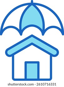 Insurance Icon Blue Vector Illustration