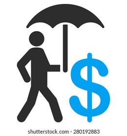 Insurance icon from Business Bicolor Set. This isolated flat symbol uses modern corporation light blue and gray colors.