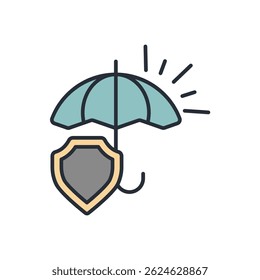 insurance icon collection .design style with background