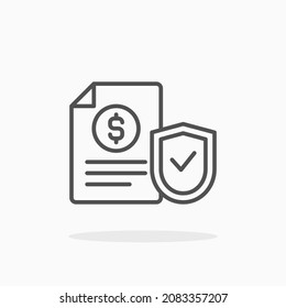 Insurance icon. Editable Stroke and pixel perfect. Outline style. Vector illustration. Enjoy this icon for your project.