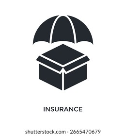 Insurance Icon Glyph Style. Vector Illustration For Graphic Design