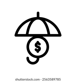 Insurance Icon Line Style Design Finance Vector Illustration
