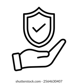 insurance icon line vector design template in trendy style