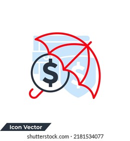 insurance icon logo vector illustration. Umbrella symbol template for graphic and web design collection