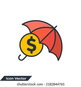 insurance icon logo vector illustration. Umbrella symbol template for graphic and web design collection