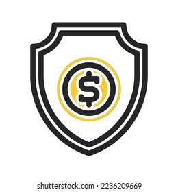 insurance icon, money protection on isolated background. financial icon set