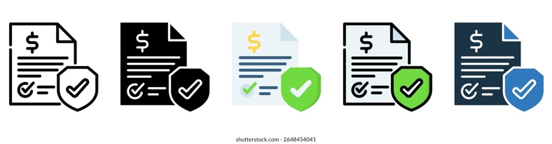 Icono de seguro Ilustración vectorial de estilo múltiple