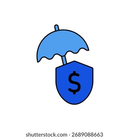 Insurance icon outline editable stroke line drawing eps.