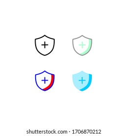 insurance icon set. flat, simple, outline, color. healthcare and medical icon.