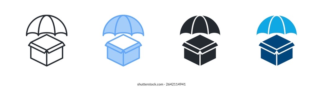 Insurance Icon Set Multiple Style. Design In Outline, Blue, Glyph, Dualtone