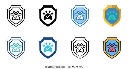Insurance icon set multiple style collection 
