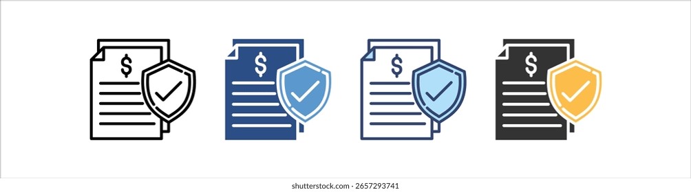 Conjunto de iconos de seguros Colección de estilo múltiple