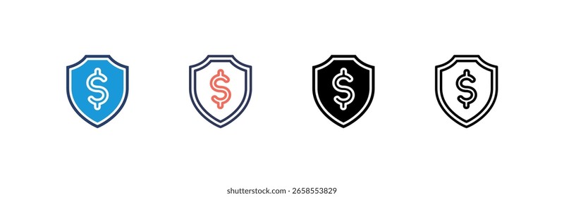 Conjunto de iconos de seguros colección de estilo múltiple