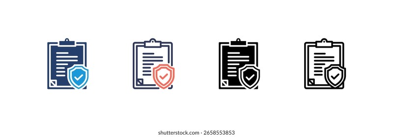 Insurance icon set multiple style collection