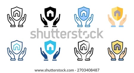 Insurance icon set multiple style collection 
