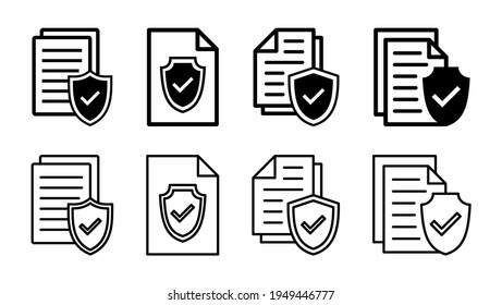 Icon-Set für Versicherungen. Versicherungssymbol
