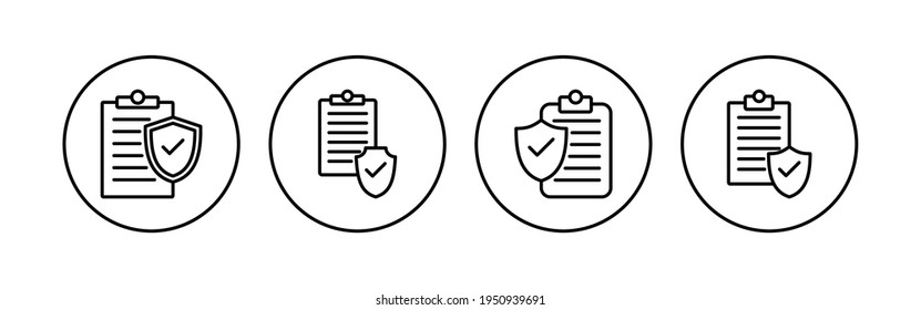 Insurance icon set. insurance symbol vector