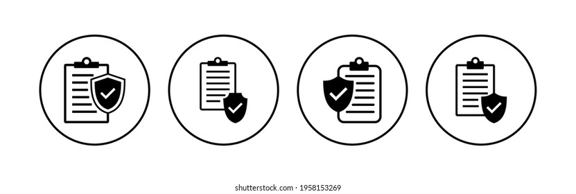 Juego de iconos de seguros. vector de símbolo de seguro