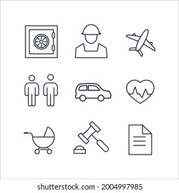 insurance icon. insurance set symbol vector elements for infographic web.