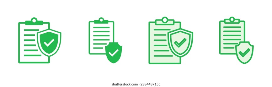 Juego de iconos de seguros. vector de símbolo de seguro