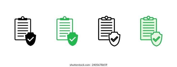 Juego de iconos de seguros. vector de símbolo de seguro