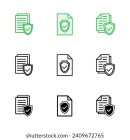 Juego de iconos de seguros. vector de símbolo de seguro