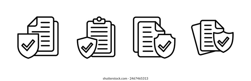 Insurance icon set. insurance symbol vector