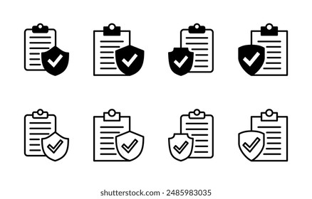 Insurance icon set. insurance symbol vector
