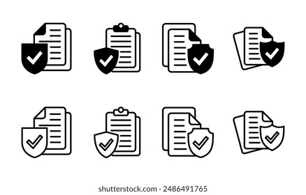 Insurance icon set. insurance symbol vector